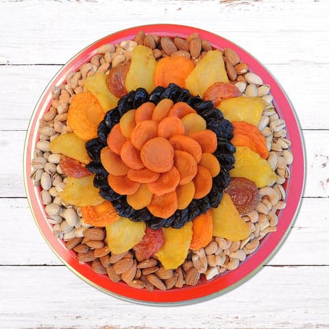 Fruit & Nut Burgundy Tin Tray